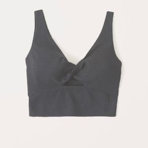 SEEKING: Abercrombie & Fitch Twist-Front Linen-Blend Cutout Top, XXS, black